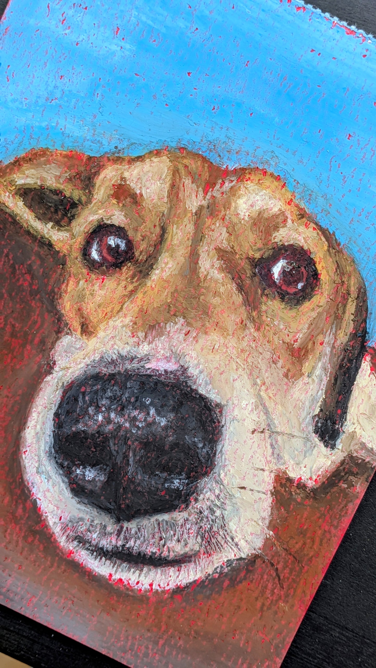 Original oil pastel painting "Elektra"